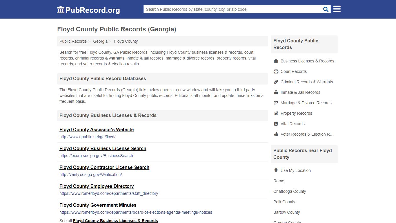 Free Floyd County Public Records (Georgia Public Records) - PubRecord.org